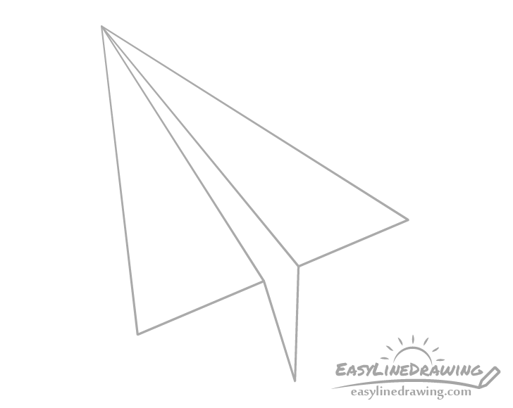 Paper airplane bottom fold drawing