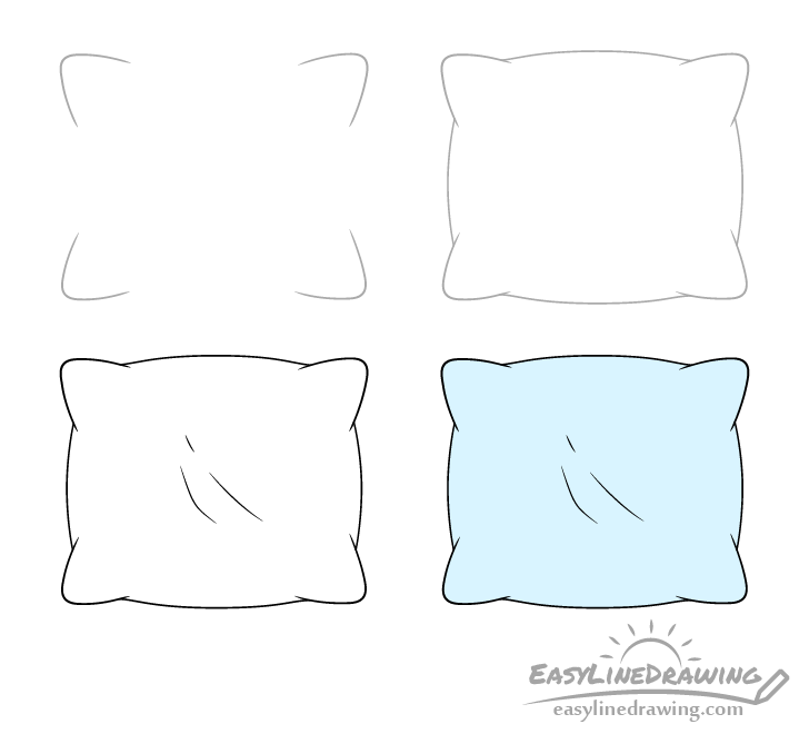 Pillow drawing step by step