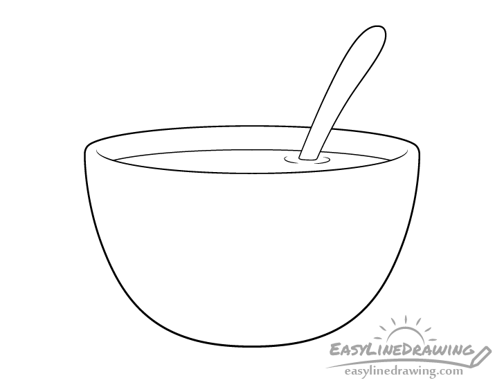 Soup bowl line drawing