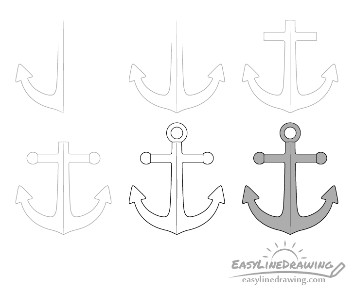 Anchor drawing step by step