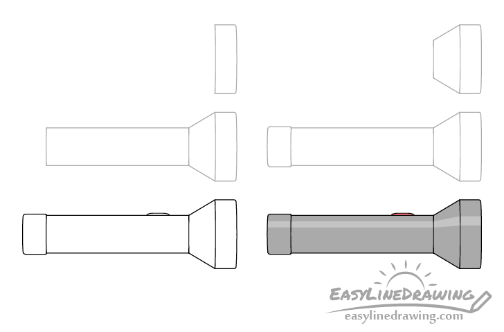 Flashlight drawing step by step