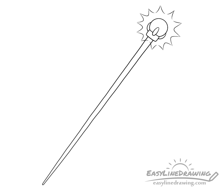 Magic staff line drawing