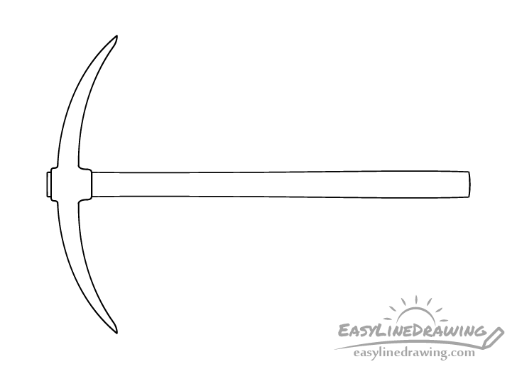 Mining pick line drawing