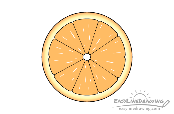 Orange slice drawing