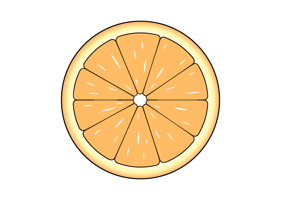 Orange slice drawing tutorial