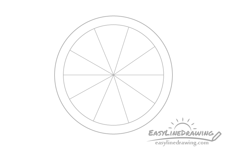 Orange slice segments drawing