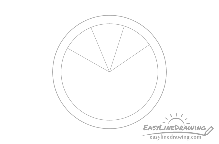 Orange slice segments top drawing