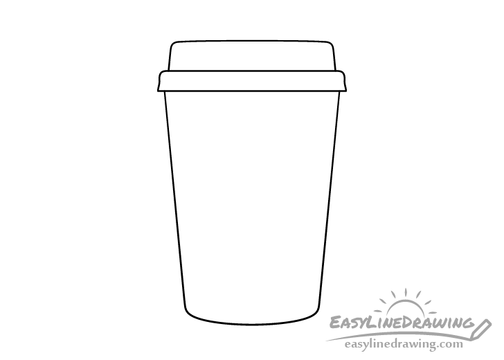 Paper coffee cup line drawing