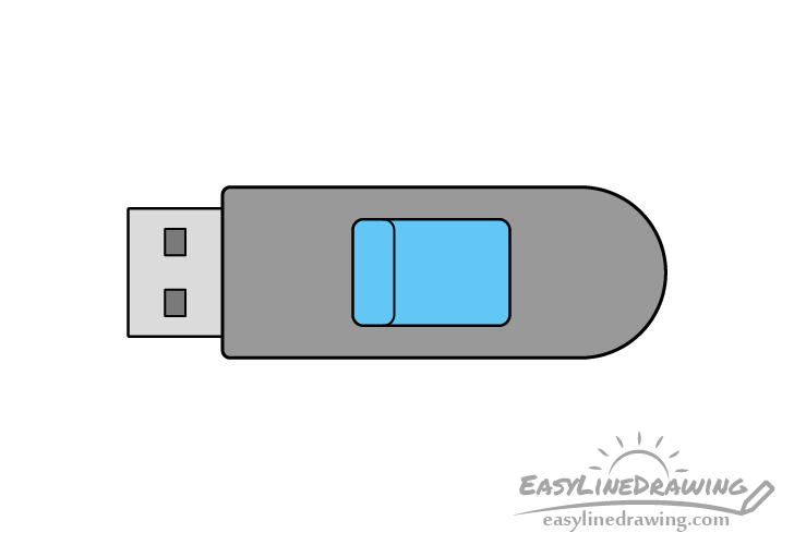 How to Draw a USB Stick Step by Step - EasyLineDrawing