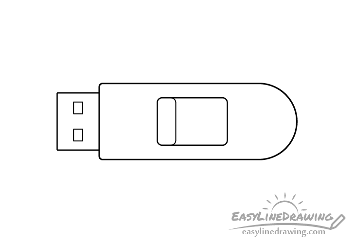 USB stick line drawing