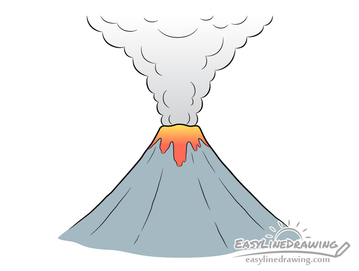 Volcano drawing