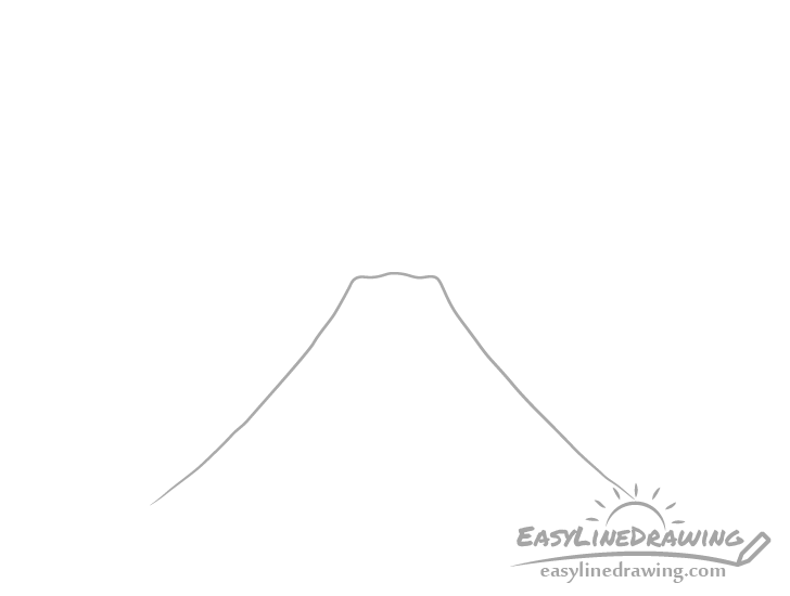 Volcano outline drawing