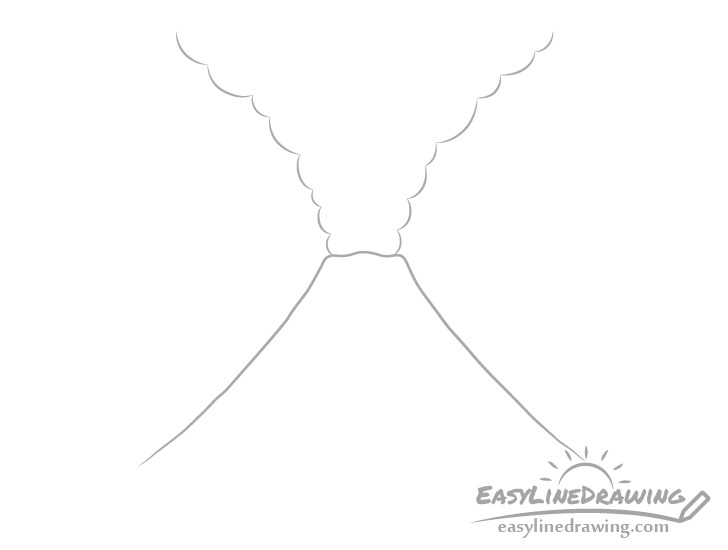Volcano smoke drawing