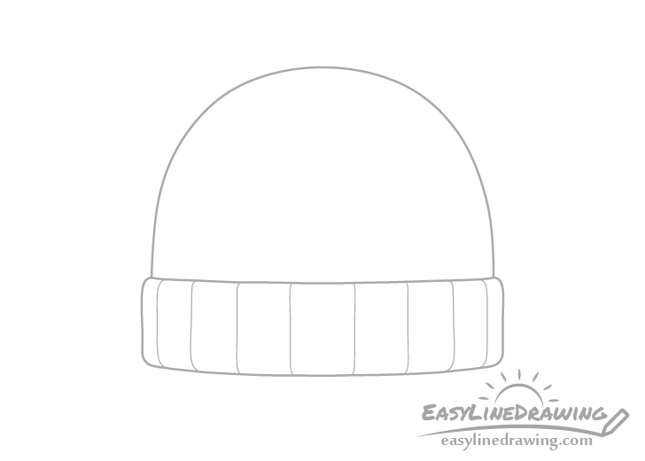 Beanie hat bottom lines drawing