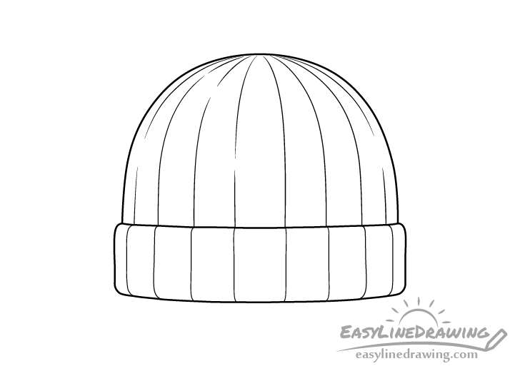 Beanie hat line drawing