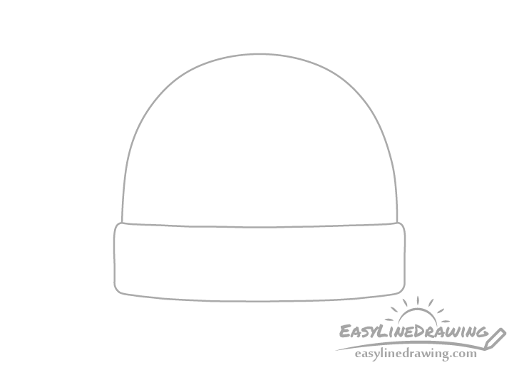 Beanie hat outline drawing