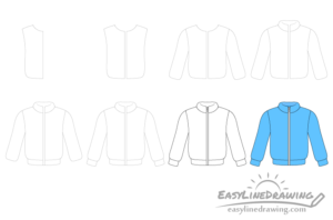 How to Draw a Jacket Step by Step - EasyLineDrawing