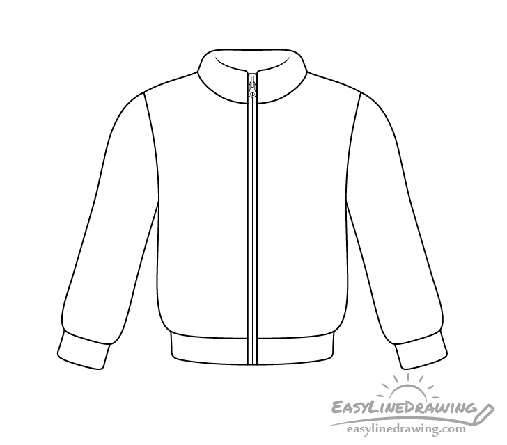 How To Draw A Jacket Step By Step EasyLineDrawing | vlr.eng.br