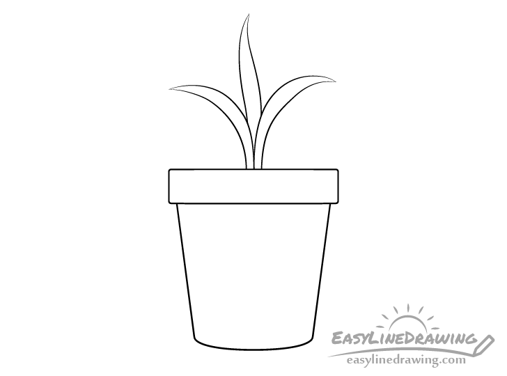 How To Draw A Plant Pot Step By Step EasyLineDrawing