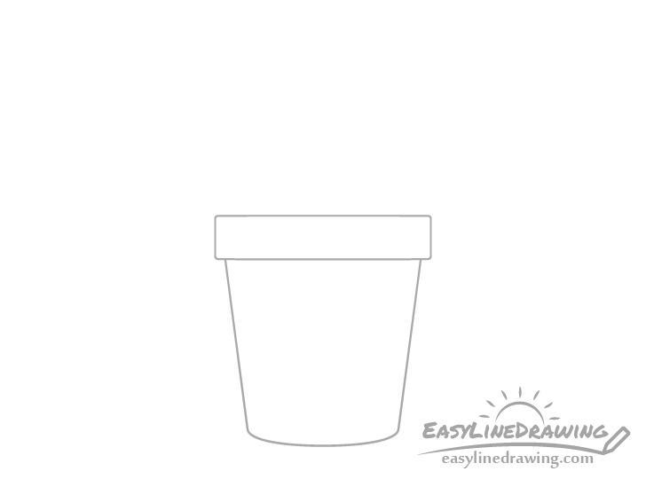 Plant pot outline drawing