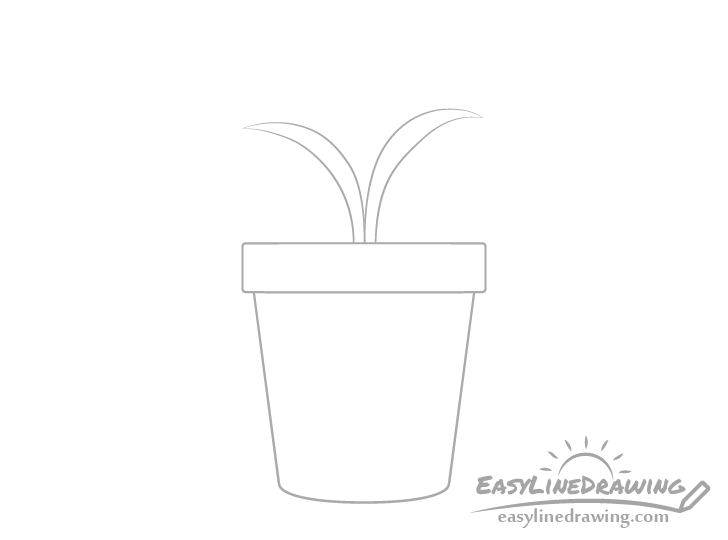 Plant pot plant leaves drawing