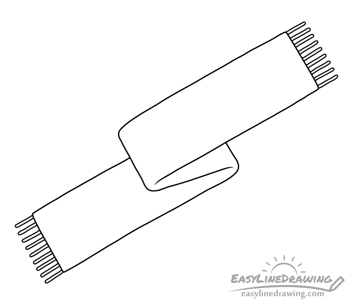 scarf outline drawing