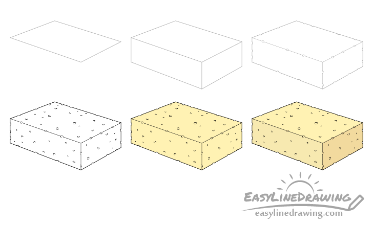 Sponge drawing step by step