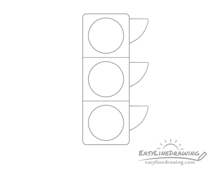 Traffic light side lights one side drawing