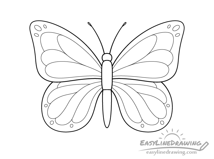 butterfly line drawing - Hướng dẫn cụ thể kiểu vẽ con cái bướm giản dị và đơn giản với 9 bước cơ bản