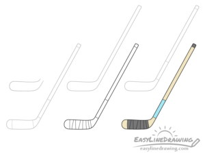 How to Draw a Hockey Stick Step by Step - EasyLineDrawing