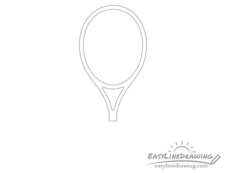 Tennis racket neck drawing