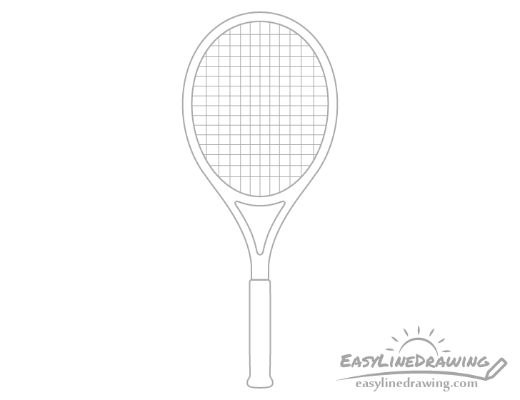 Tennis racket strings drawing