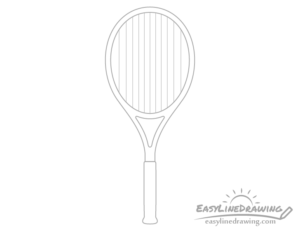 How to Draw a Tennis Racket Step by Step - EasyLineDrawing