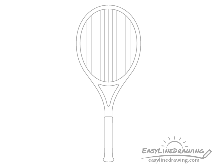 Tennis racket vertical strings drawing
