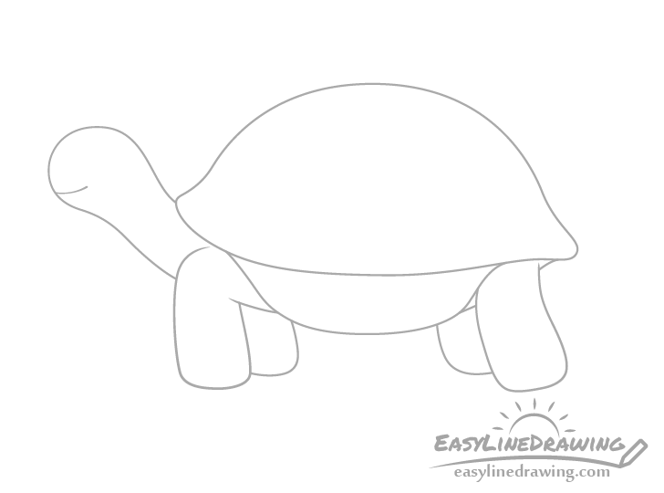 How to Draw a Tortoise Step by Step - EasyLineDrawing