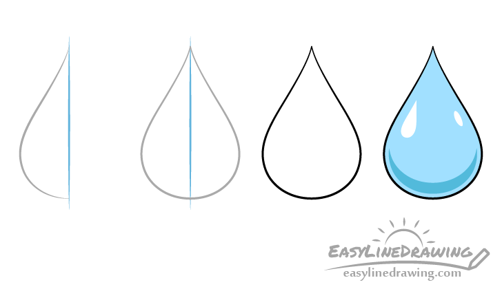Water drop drawing step by step