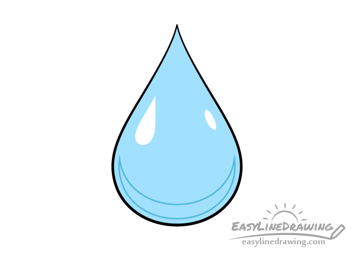 How to Draw a Water Drop Step by Step - EasyLineDrawing