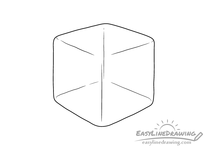 Ice cube line drawing
