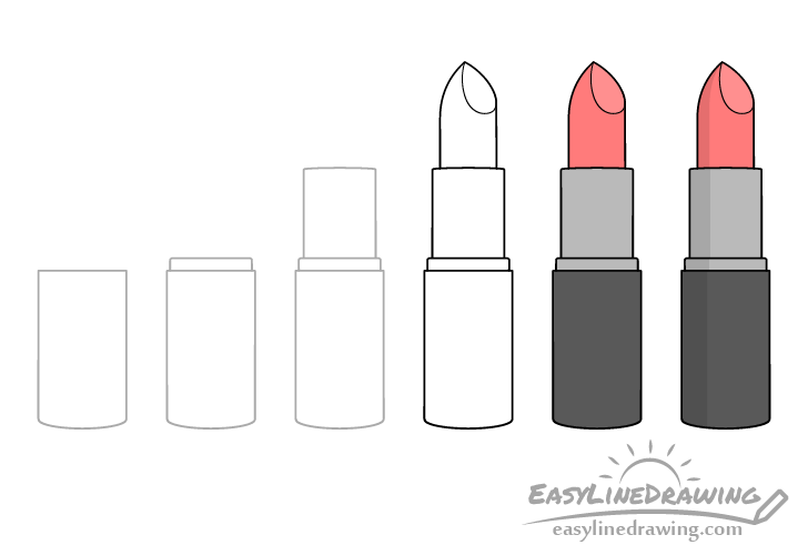 Lipstick drawing step by step
