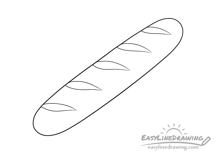 Baguette line drawing