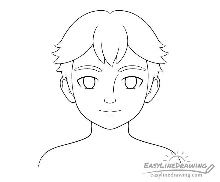 Boy face outline drawing