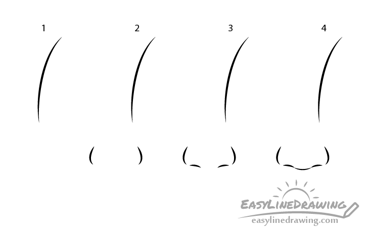 Boy nose drawing step by step