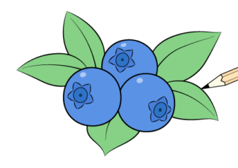 How to draw blueberries video tutorial