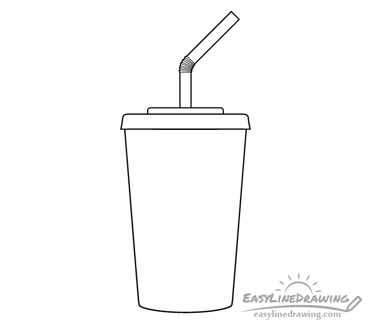 Soda cup line drawing