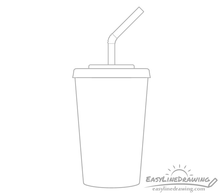 Soda cup straw drawing