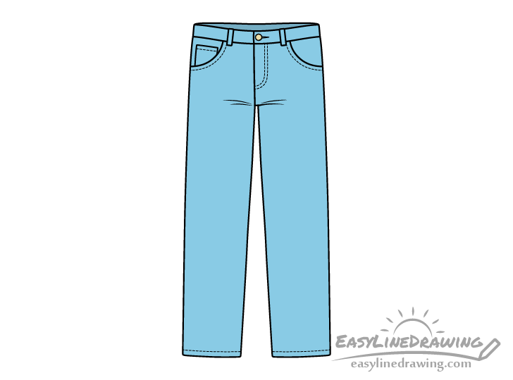 How to Draw Jeans (Easy 8 Step Guide) - EasyLineDrawing