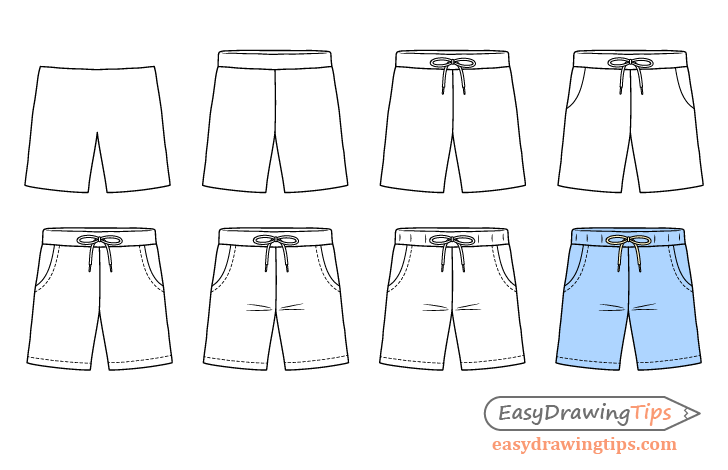 Shorts drawing step by step