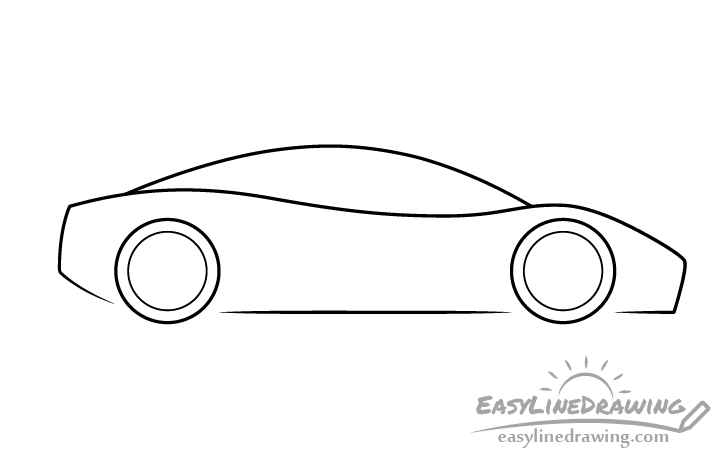 Sports car body top drawing
