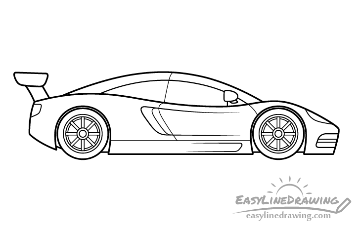 Sports car line drawing