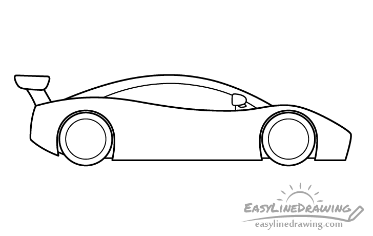 Sports car spoiler drawing